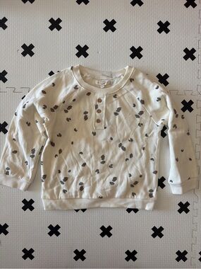 Grayson Collective Fall Leaves Henley sweatshirt in Cream size 4T NWT